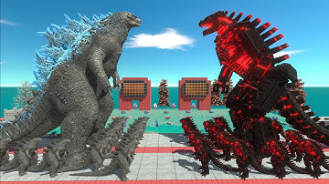 Growing Godzilla 2014 vs Red Evil Mechagodzilla 2021 - Animal Revolt Battle Simulator