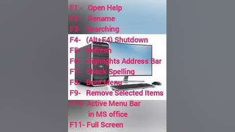 Function key of computer #shorts #f1 to f12 function keys