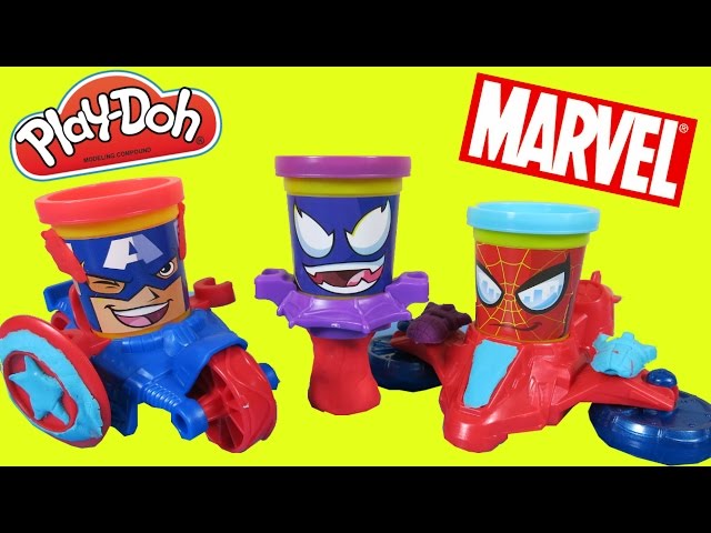 Pâte à modeler Play-Doh - Captain America, Spider-Man et Venom