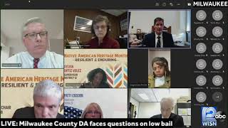 LIVE: Milwaukee County District Attorney John Chisholm is facing questions from county officials …