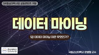 1. 데이터마이닝이란  무엇인가?