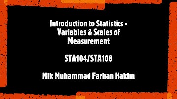 STA104/108 - Introduction to Statistics : Variables, Levels of Measurement