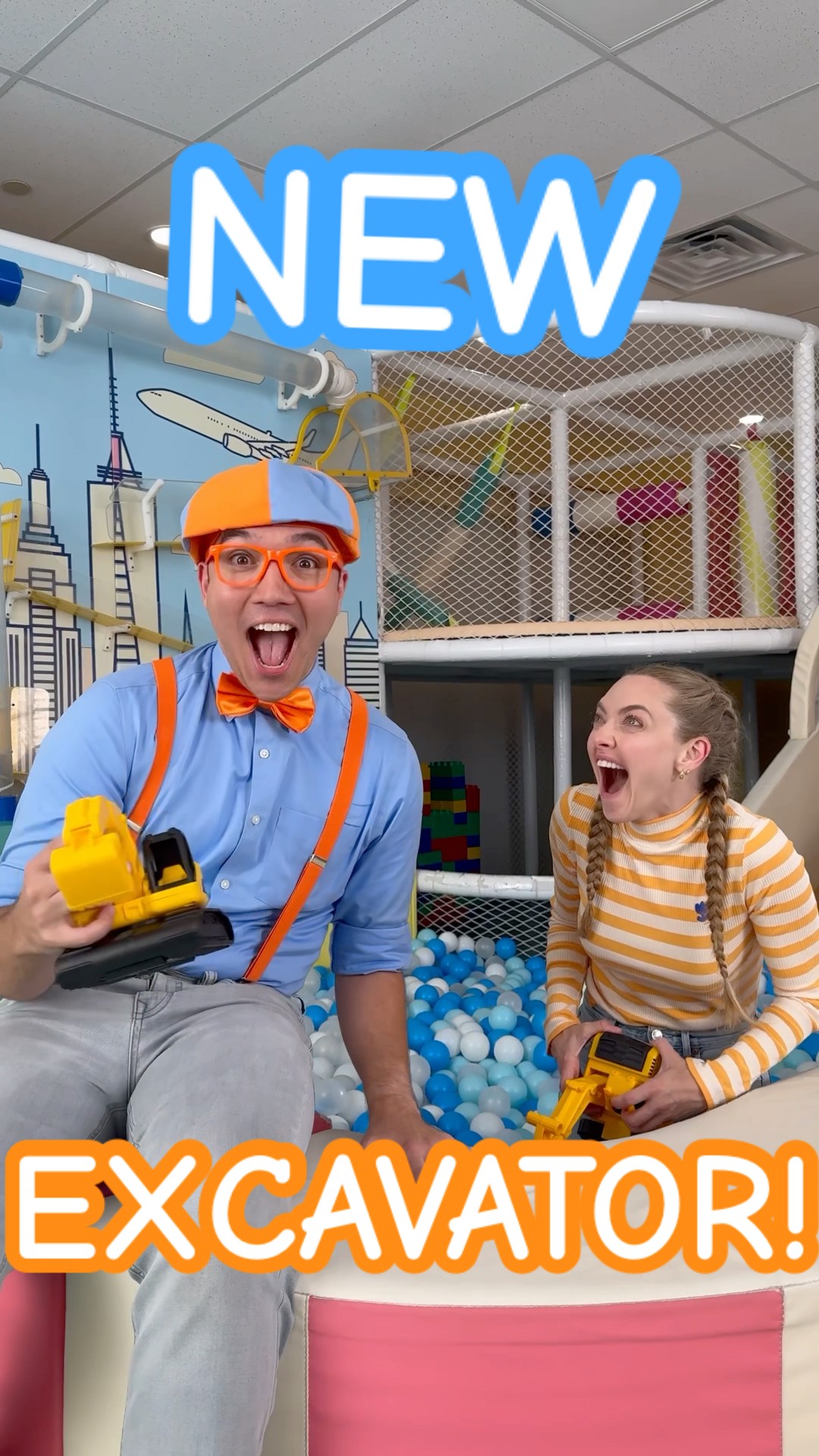 Excavator! HERE WE GO AGAIN?! Amanda Seyfried NEW Music Video Tomorrow! #blippi #shorts