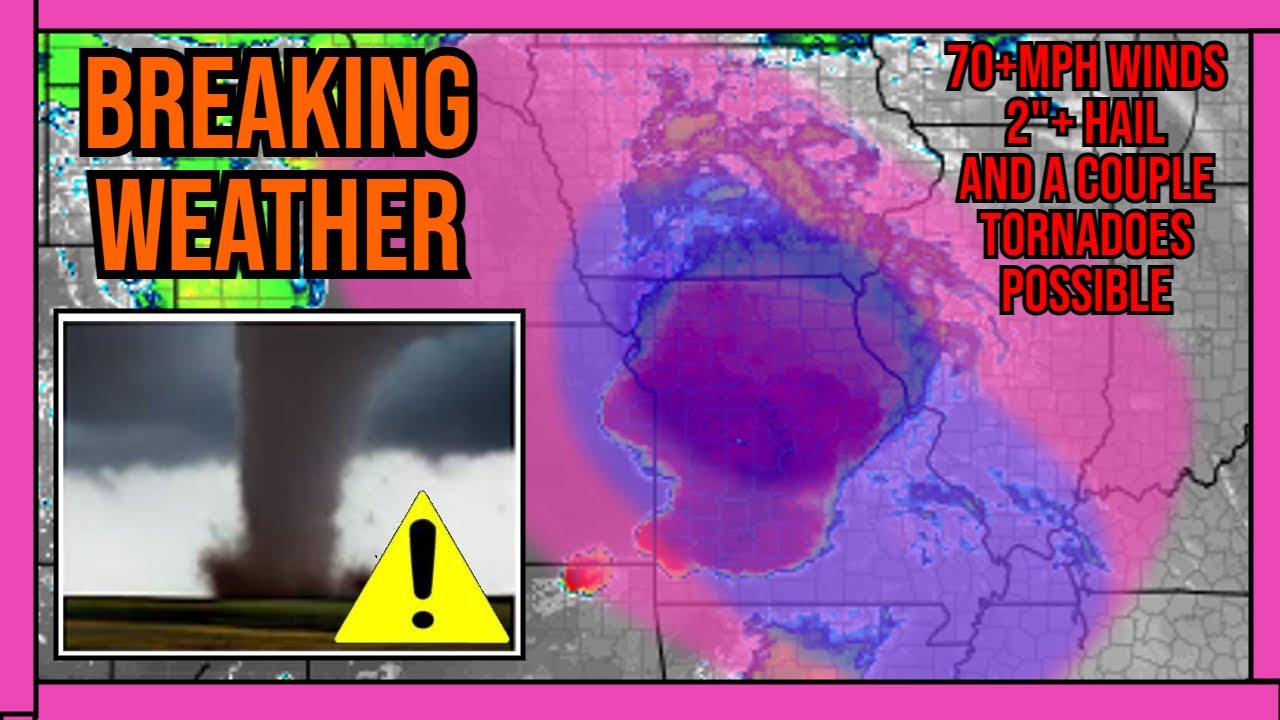 🔴BREAKING WEATHER - A Few Tornadoes, 2 Inch Hail And 70mph Winds Likely ...
