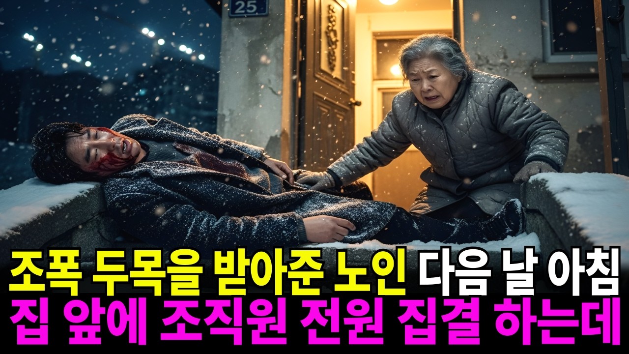 한겨울 밤, 얼어붙은 조폭 두목에게 문을 열어준 노인 다음 날 아침, 집 앞에 조직원 전원이 줄지어 섰다...