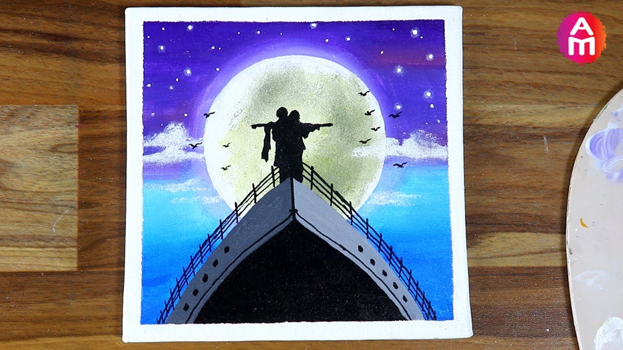 Titanic Painting | Acrylic Painting on Canvas | Easy for Beginners ...