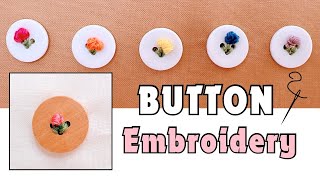 Decorative Stitching: Button Embroidery Rosebud - Button Embroidery Art #embroidery #handsewing