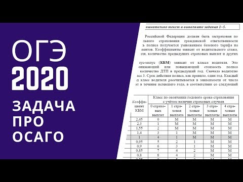 ОГЭ 2020 математика. Задача про полис ОСАГО