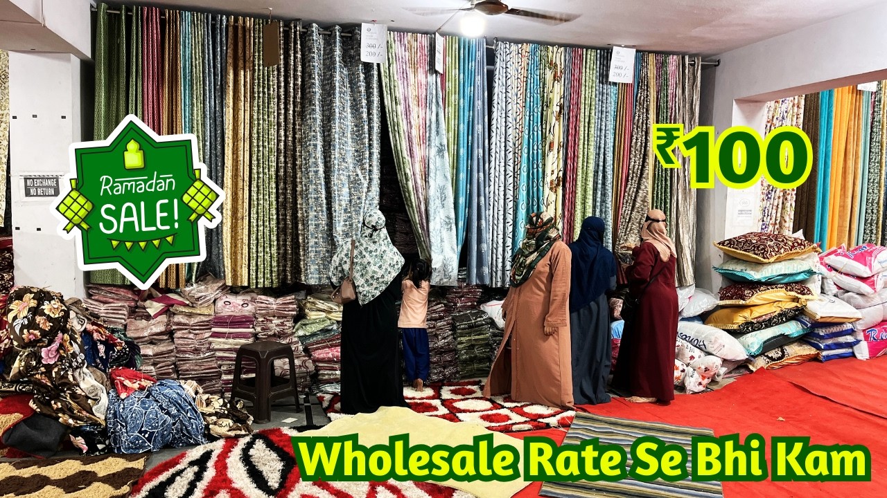 #ashandlooms Cellar Ka Dhamaka Sale Ramzan Special ₹100 Bedsheets Doormats Imported Curtains Pillows