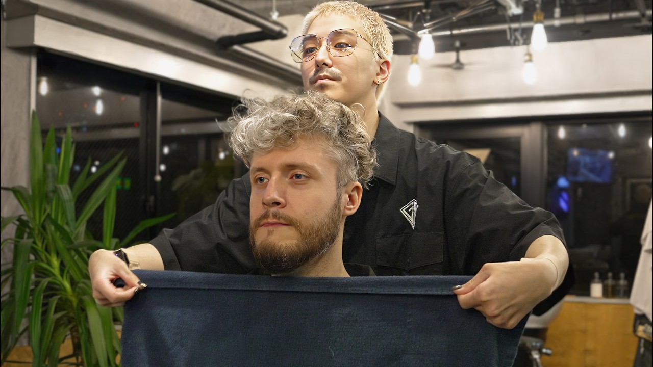 💈(ASMR) FULL SERVICE Grooming at Japanese Barbershop in Tokyo: Haircut, Shaving, Shampoo, Styling