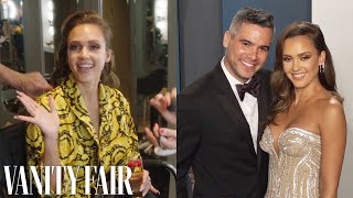 Behind Jessica Alba's Oscars Look, From Her Crystal-Dripped Gown to Matching Nails | Camera Ready screenshot 5
