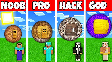 Minecraft Battle: NOOB vs PRO vs HACKER vs GOD! SPHERE BASE HOUSE BUILD CHALLENGE in Minecraft