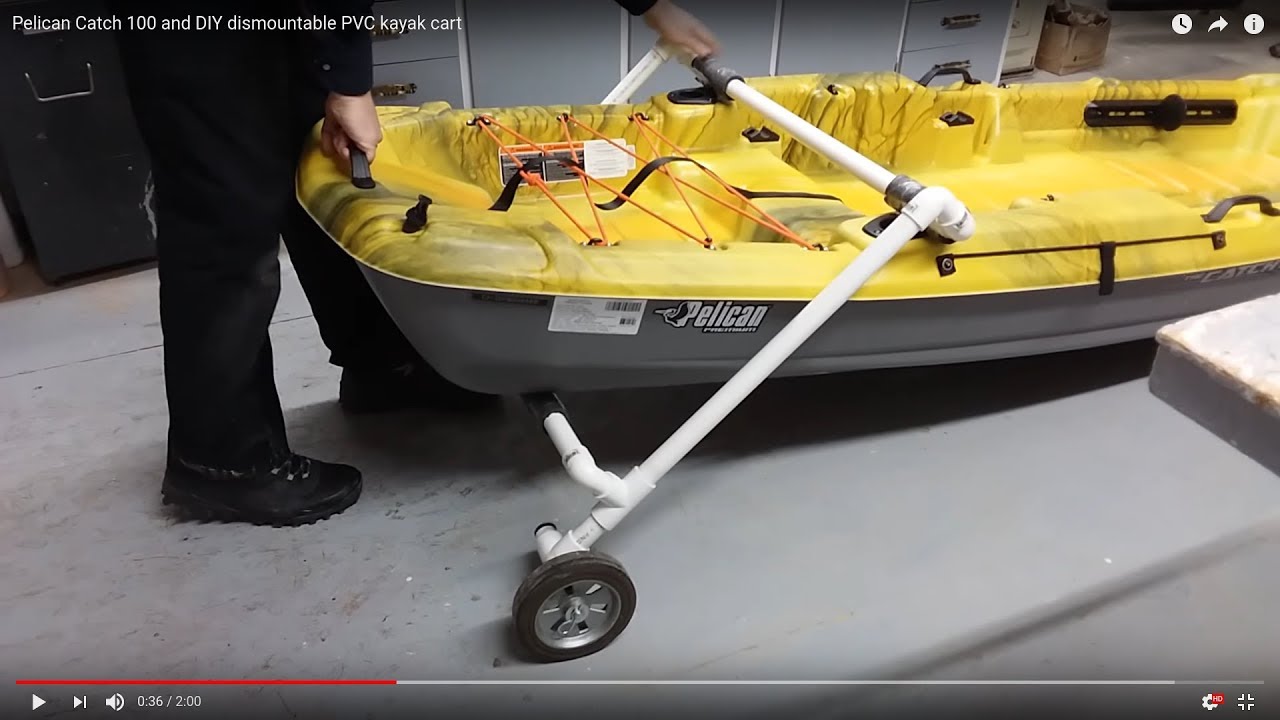 DIY dismountable PVC cart for Pelican Catch 100 - YouTube