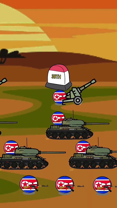 The Korean War 1950-1953 #countryballs #North Korea #Korea #china #america