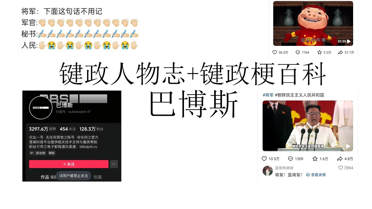 键政人物志+键政梗百科：巴博斯丨2024金正恩的头号解构者丨巴博斯被禁止关注丨你从丹东来丨朝鲜 - YouTube