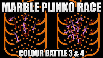 Marble Race Plinko - Colour Battle -  Season 1  - Race 3 & 4 of 15 - Algodoo