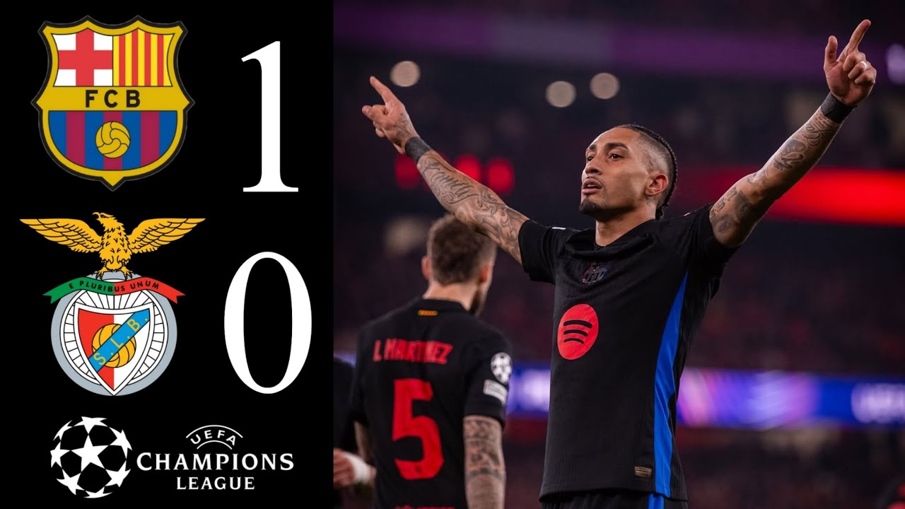 Raphinha Goal 🤯 Benfica vs Barcelona 0-1 Highlights | Champions League ...