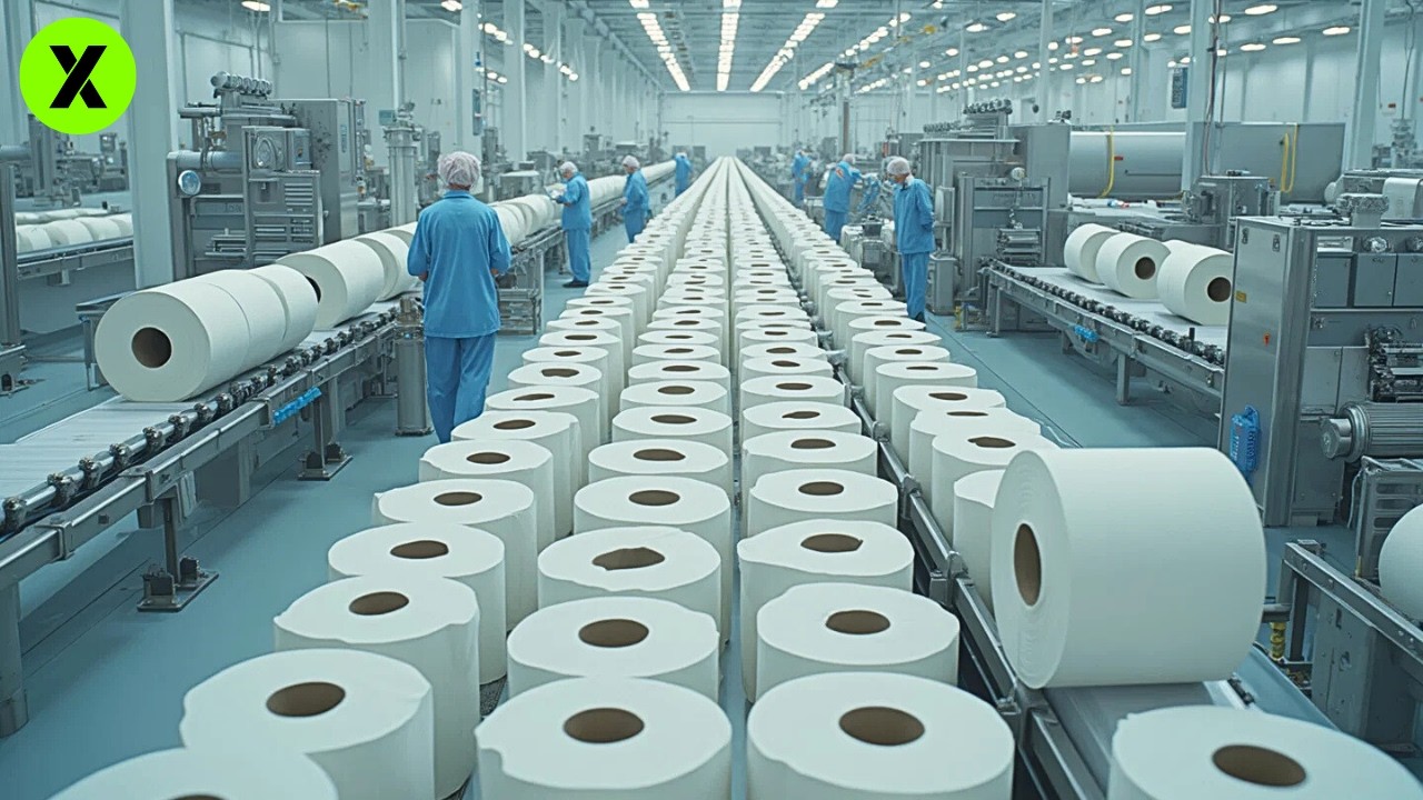 🧻 ASÍ se FABRICAN MILLONES de Rollos de PAPEL HIGIÉNICO en la Fábrica