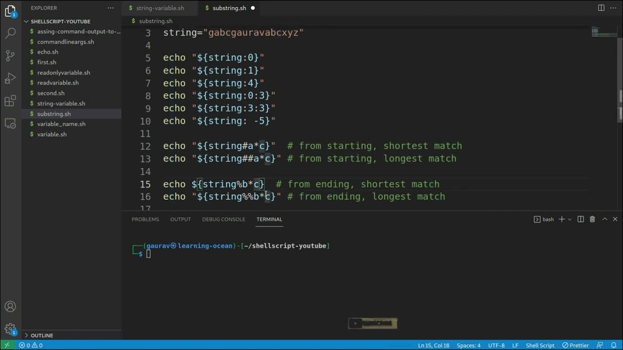 Shell Script tutorials - 17 - How to Convert a String to SubString ...