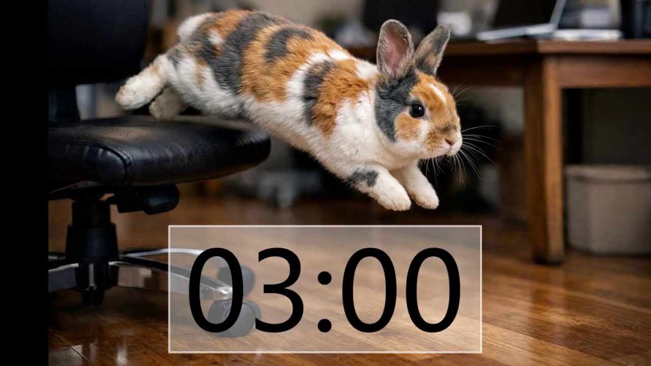 3 Minute Timer (INTENSE RABBIT MUSIC + Sound Notification at Zero ...