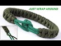 How to Make a &quot;Wrap Around&quot; Knot Paracord Survival Bracelet - Knot and Loop Closure - Clean Design