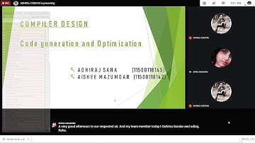 Code Generation and optimization by Aishee Adhiraj on 3-Jan-202.Plz see description for ppt.