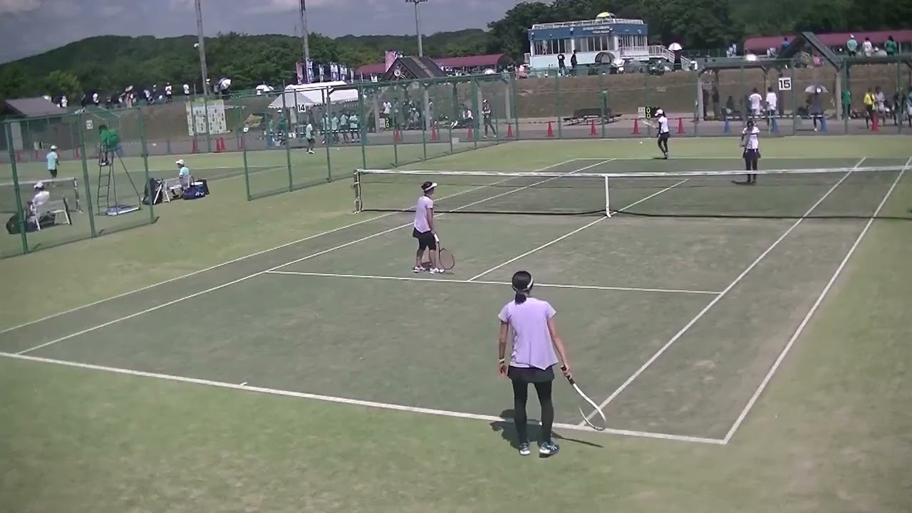 2023年IH テニス女子 団体 1回戦 1 東葉 千葉 x 奈良学園 奈良 ダブルス