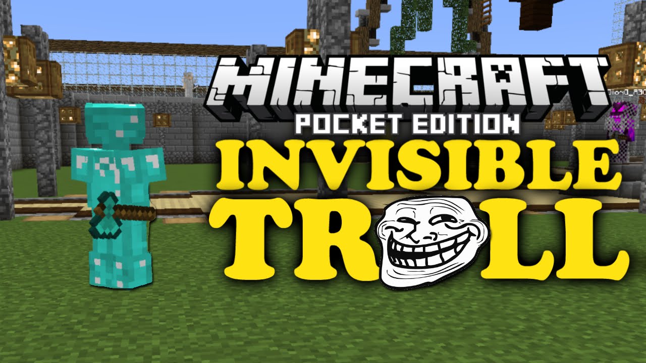 Invisible Trolling - Minecraft PE - YouTube