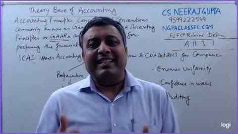 Accounts Class 11.3.1 Theory Base of Accounting | CS Neeraj Gupta | NGPA Classes Rohini Delhi