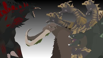 Sinister shin Godzilla vs beheomth, Methuselah,kezier ghidorah | stick node animation