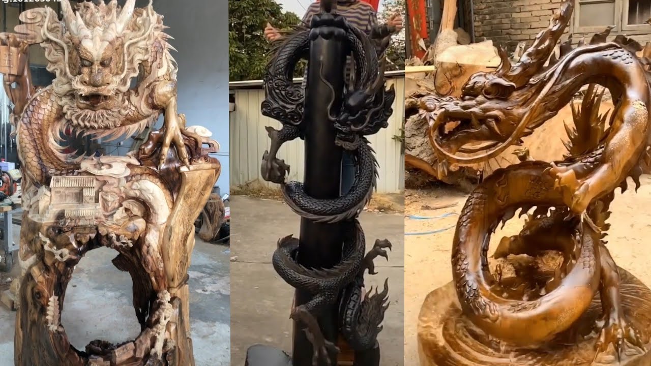 Điêu khắc gỗ đỉnh cao nghệ thuật | Wood art sculpture | dragon 6
