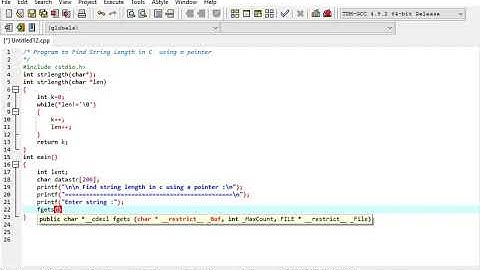 Program to Find String Length in C  using a pointer