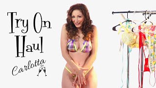 Micro bikini and swimsuit try on haul! Carlotta's  most scandalous!