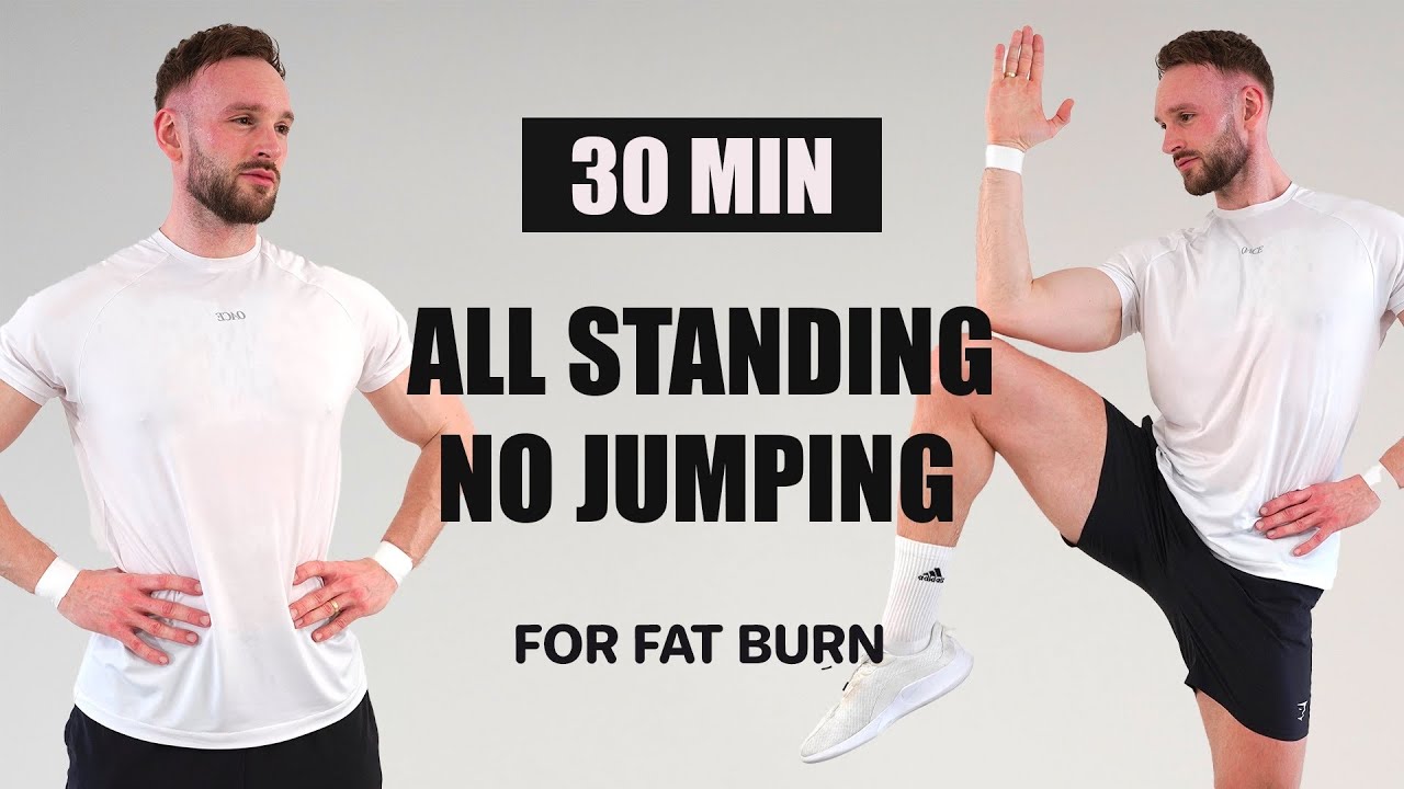 30 Min All Standing & No Jumping INTENSE CARDIO WORKOUT | For Fat Burn ...