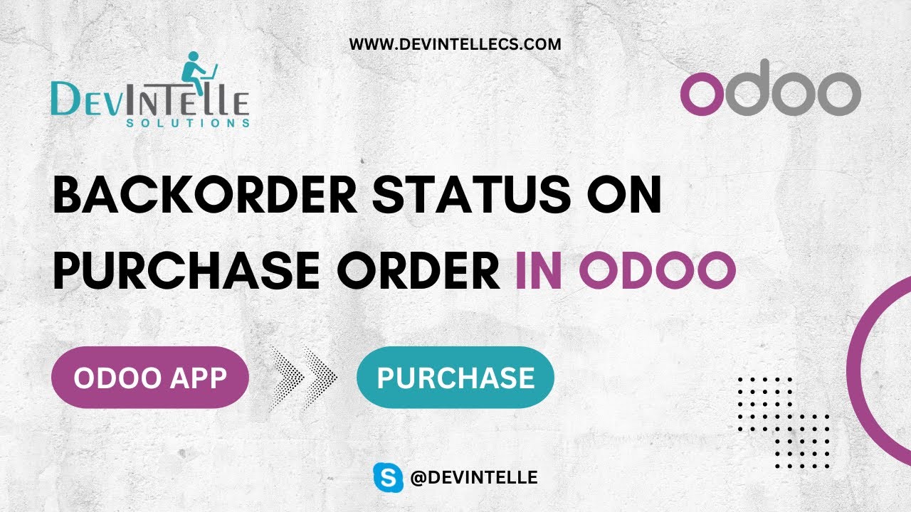 How To Create Backorder Status On Purchase Order In Odoo - YouTube