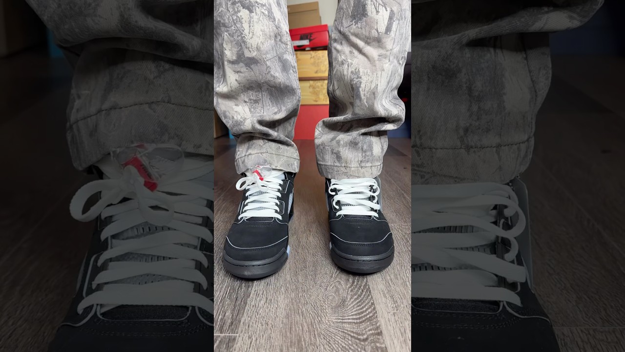 Air Jordan 5 black metallic reimagined on feet