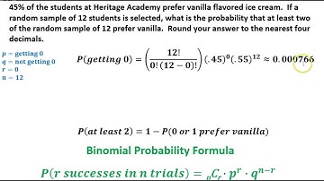 10.4 Binomial probability at least two ice cream