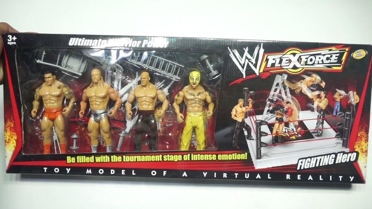 wrestling figures fighting