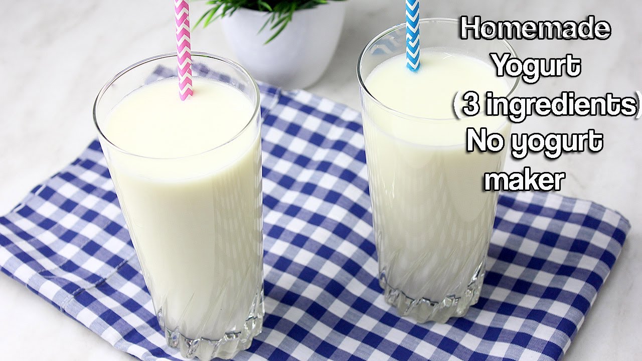 How to Make YOGURT AT HOME(drinkable yogurt)