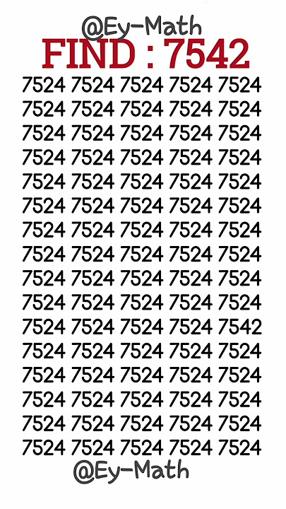 Try out your eye speed by tracing 7542 in 5 seconds #iq #shorts