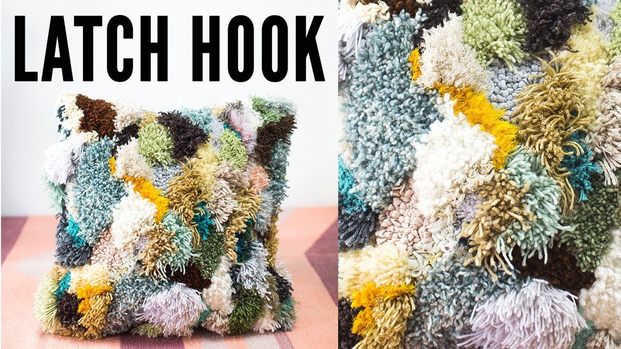 How to finish the edge of a latch hook project, how to make a latch hook  pillow - Studio Koekoek