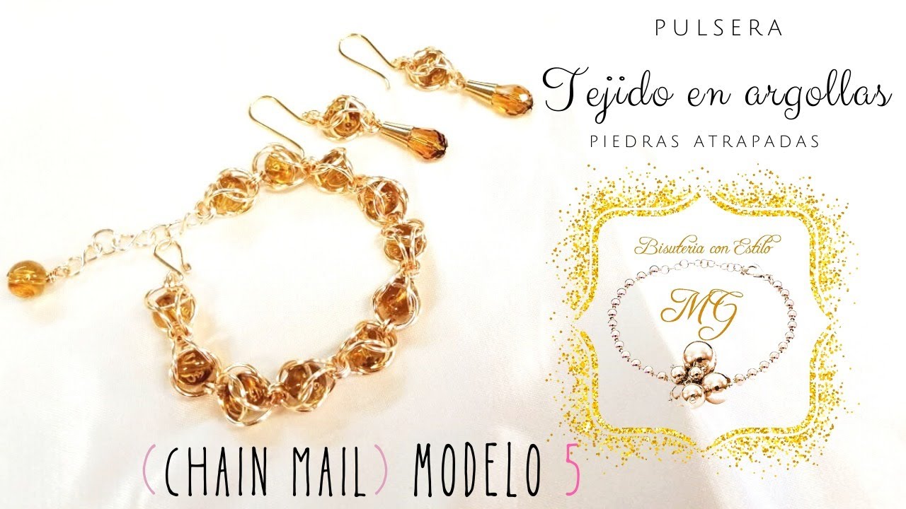 PULSERA CON ARGOLLAS 🎀 | Tejido en Argollas (Chain mail) #5