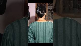Low Bun Hairstyle ✨💚 #hairstyle #lowbun #easyhairstyles #shorts