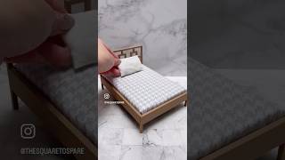 Miniature bed and mattress 🛏️ #miniature #diy #dollhouse