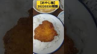 【おやじ飯】20220330朝飯！フライドチキンフィレ１個＆ごはん＆豆腐みそ汁