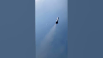 TVC model rocket with Aerotech GS12ST-P motor, filmed via potato