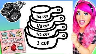 Coloring My Cozy Kitchen Book 👩🏼‍🍳 Measuring Cups Page + Opening Fan Mail 💌 Shuttle Art Markers screenshot 3