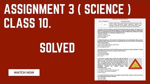 Assignment 3 Science Class 10th English medium. Solved MCQ ( CEP Worksheet 3 ).
