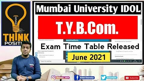 TYBCOM Time Table Released | Fresher/ATKT/Repeater IDOL Students | Mumbai University | Ashish Sir