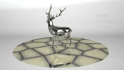 Template for DIY metal sculpture, Pattern of Reno / Deer low poly model in DXF and PDF Format